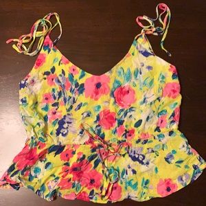 Forever 21 floral tie top